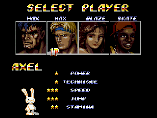 Max the lagomorph in Streets of Rage 2! Screenthot 2